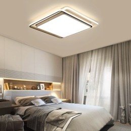 Moderne einfache Unterputz-Deckenleuchte mit geometrischem Rahmen und quadratischem Lampenschirm