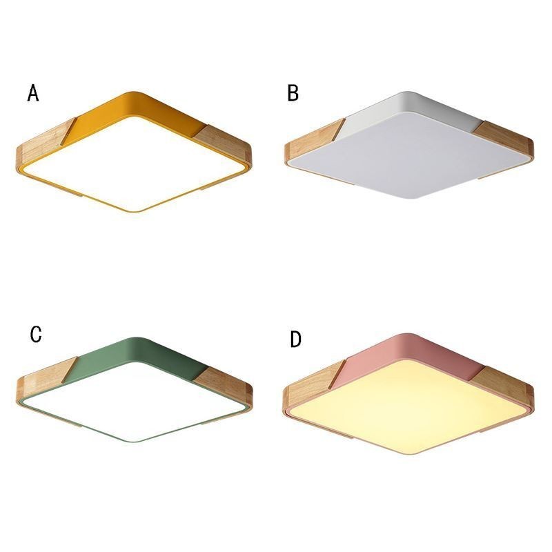 Einfache Unterputz-Deckenleuchte mit Holzrahmen, superdünnes Design, Lampe, Deckenleuchte