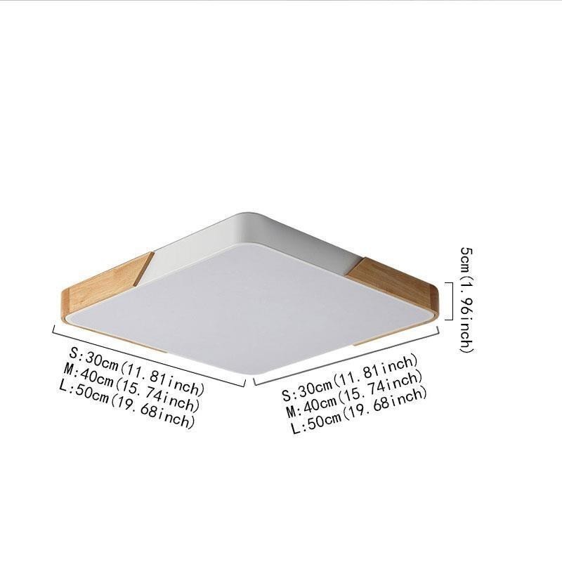 Einfache Unterputz-Deckenleuchte mit Holzrahmen, superdünnes Design, Lampe, Deckenleuchte