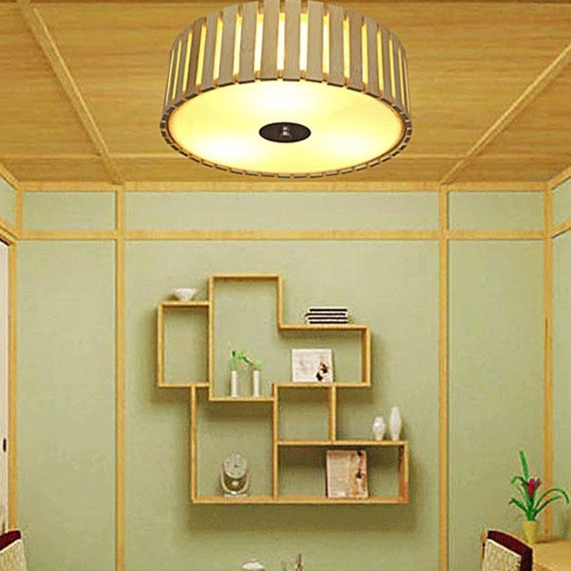 Große Bambus Flush Mount Chinesische Kreative Deckenleuchte Kinderbeleuchtung