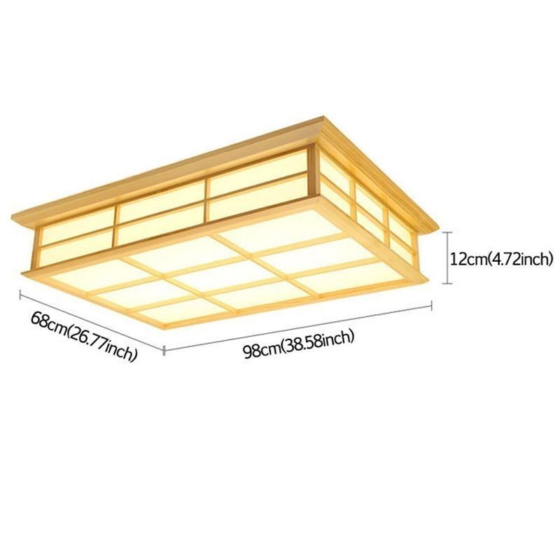 Japanische kubische Deckenleuchte Massivholz Deckenbeleuchtung