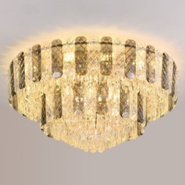 Kristall Flush Mount Doppelschicht Runde Luxus Dekorative Deckenleuchte 80cm