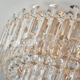 Luxuriöse Deckenleuchte mit Kristall-Bündigmontage, rund, mit Kristalldekoration