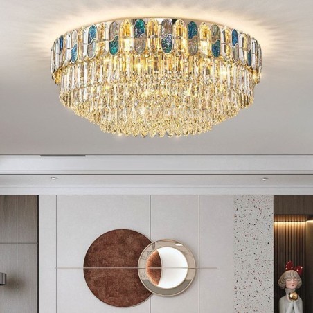 Kristall Flush Mount Runde Kristall Dekoration Deckenleuchte Kristall Shell Lampenschirm Kristall Flush Mount Runde Kristall Dekoration Deckenleuchte Kristall Shell Lampenschirm