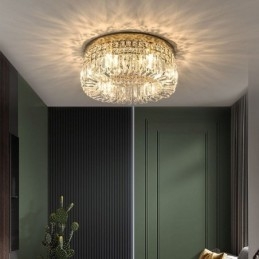 Moderne, elegante Deckenleuchte, bündige Montage, Kristall-Deckenleuchte
