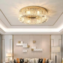 Moderne, elegante Deckenleuchte, bündige Montage, Kristall-Deckenleuchte