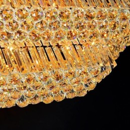 Moderner, flächenbündiger dreistufiger Kristallkronleuchter