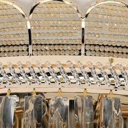 Luxus Kristall Deckenleuchte Gold Unterputz Runde Beleuchtung