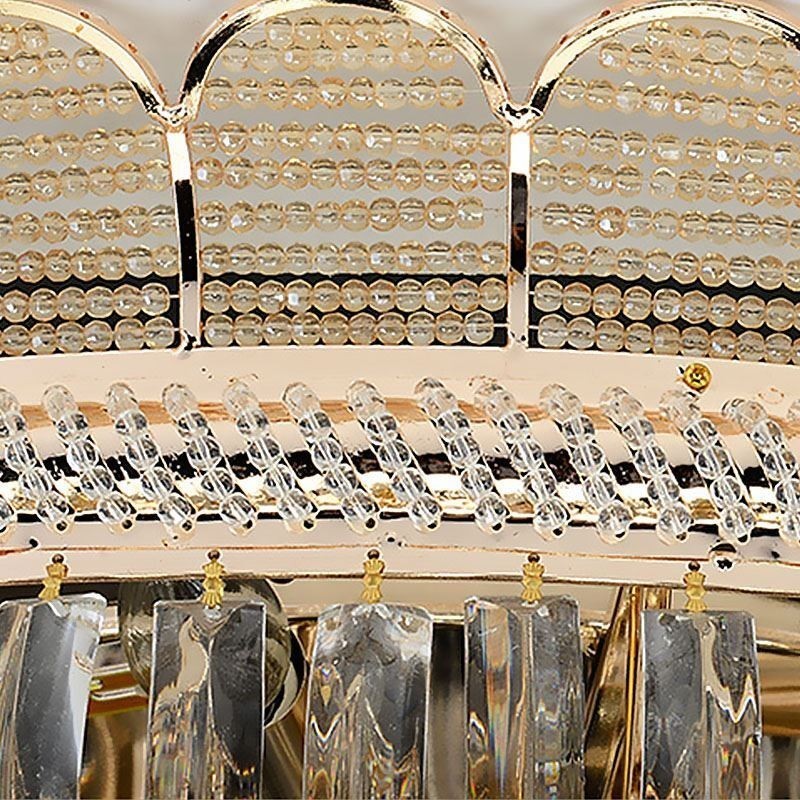 Luxus Kristall Deckenleuchte Gold Unterputz Runde Beleuchtung