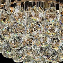 Luxus Kristall Deckenleuchte Gold Unterputz Runde Beleuchtung