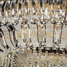 Luxus Kristall Deckenleuchte Gold Unterputz Runde Beleuchtung