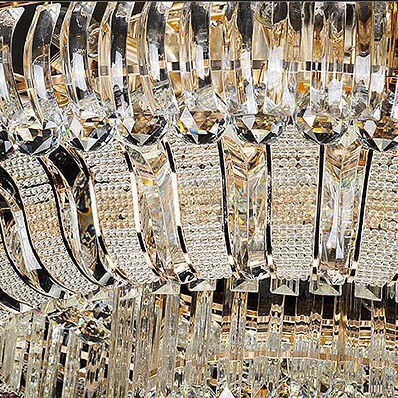 Luxus Kristall Deckenleuchte Gold Unterputz Runde Beleuchtung