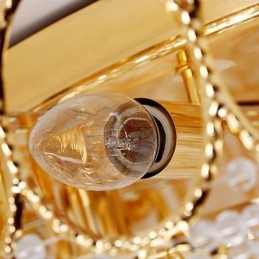 Luxus Kristall Deckenleuchte Europäische Runde Unterputzbeleuchtung