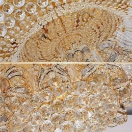 Moderne Deckenleuchte aus goldenem Kristall, runde Deckenleuchte