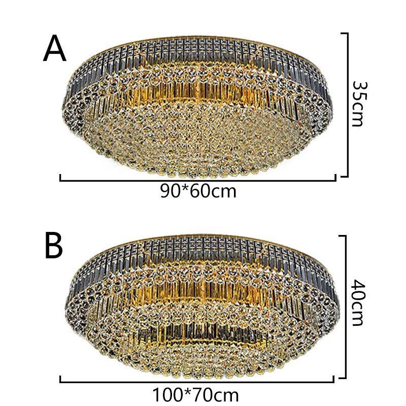 Unterputz-Deckenleuchte aus Kristall, europäisches ovales Licht