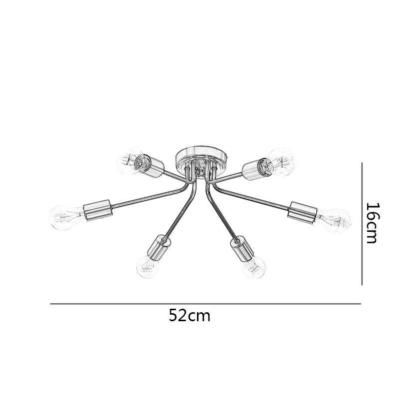 Sputnik Kronleuchter 6 Lichter Halbbündige Deckenleuchte