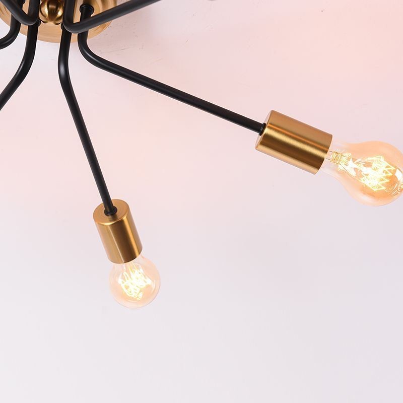Sputnik Kronleuchter 6 Lichter Halbbündige Deckenleuchte