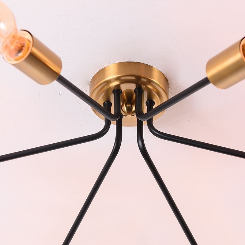 Sputnik Kronleuchter 6 Lichter Halbbündige Deckenleuchte