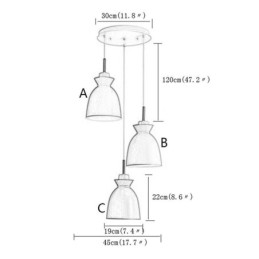 Nordic Einfache Macaron Pendelleuchte Eisen Arti Drei Lichter