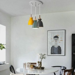 Nordic Einfache Macaron Pendelleuchte Eisen Arti Drei Lichter