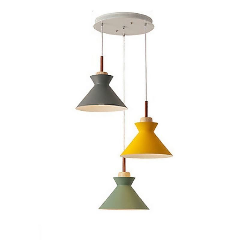 Nordic Macaron Island 3 Licht Pendelleuchte Einfache Eisen Arti Drei Lichter