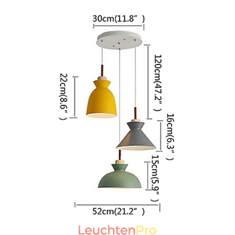 Macaron Pendelleuchte Nordic Simple Iron Arti Drei Lichter Leuchte