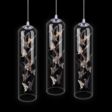 Glas Pendelleuchte Kreative Nordische Zylinderlampe Schmetterlingsleuchte Glas Pendelleuchte Kreative Nordische Zylinderlampe Schmetterlingsleuchte