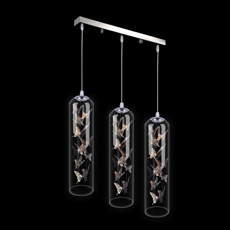Glas Pendelleuchte Kreative Nordische Zylinderlampe Schmetterlingsleuchte