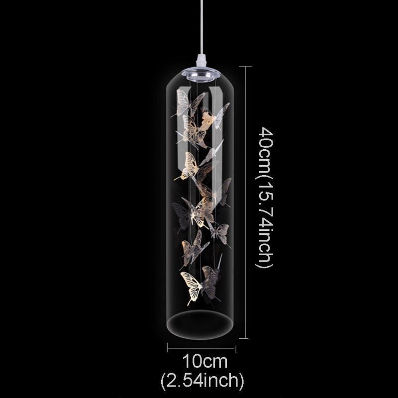 Glas Pendelleuchte Kreative Nordische Zylinderlampe Schmetterlingsleuchte