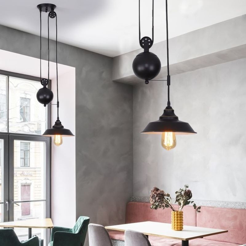 Industrielle Bauernhaus Pulley Pendelleuchte Versenkbares Design Einstellbare Höhe