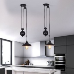 Industrielle Bauernhaus Pulley Pendelleuchte Versenkbares Design Einstellbare Höhe