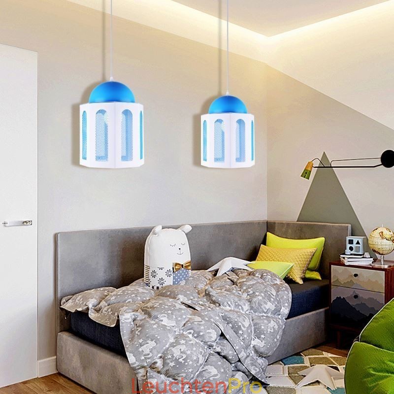 Schlossförmige Pendelleuchte Modernes blaues und weißes Farblicht