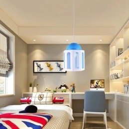 Schlossförmige Pendelleuchte Modernes blaues und weißes Farblicht