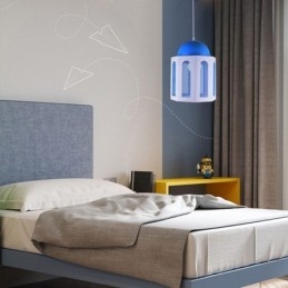 Schlossförmige Pendelleuchte Modernes blaues und weißes Farblicht