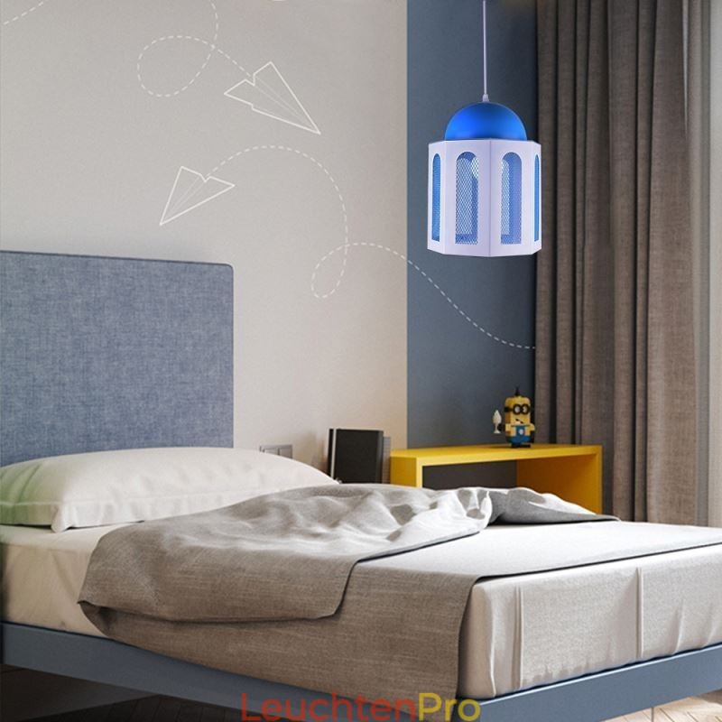 Schlossförmige Pendelleuchte Modernes blaues und weißes Farblicht