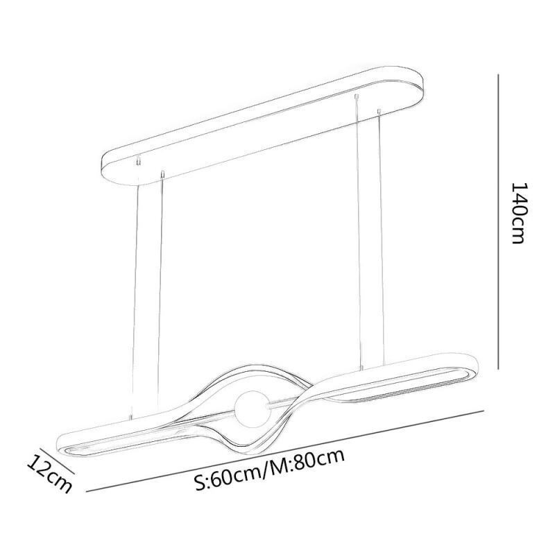 Moderne lineare Pendelleuchte mit langem Streifen