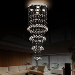 Kristall Kronleuchter Zeitgenössische Elegante Deckenleuchte Duplex Treppe