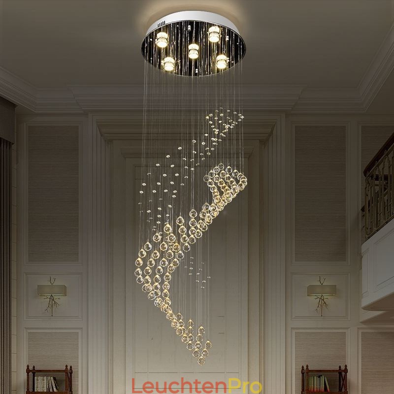 Eleganter Kristall-Kronleuchter Regentropfen Deckenleuchten Foyer