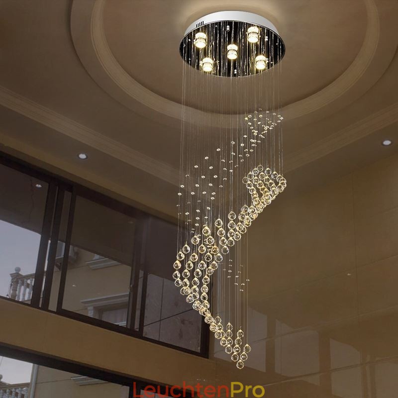 Eleganter Kristall-Kronleuchter Regentropfen Deckenleuchten Foyer