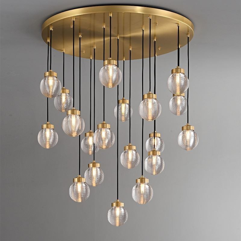 Amerikanische Cluster Pendelleuchte Luxuriöse Glaskugel Deckenleuchte