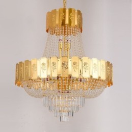 Gold Kristall Pendelleuchte Elegante Dekorative Deckenleuchte