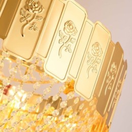 Gold Kristall Pendelleuchte Elegante Dekorative Deckenleuchte