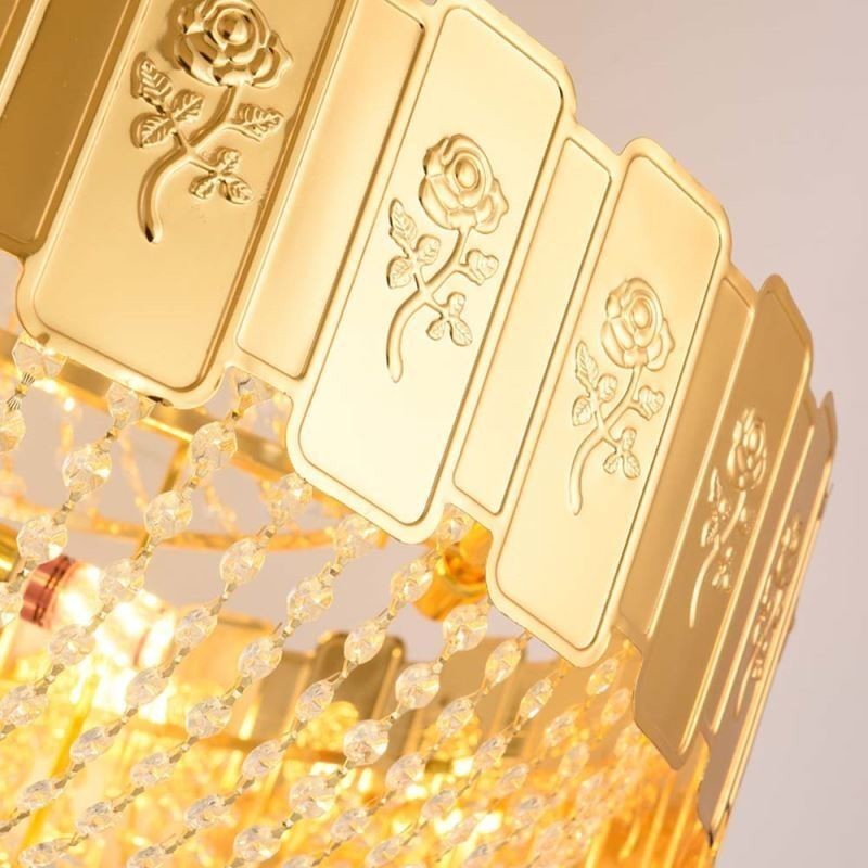 Gold Kristall Pendelleuchte Elegante Dekorative Deckenleuchte