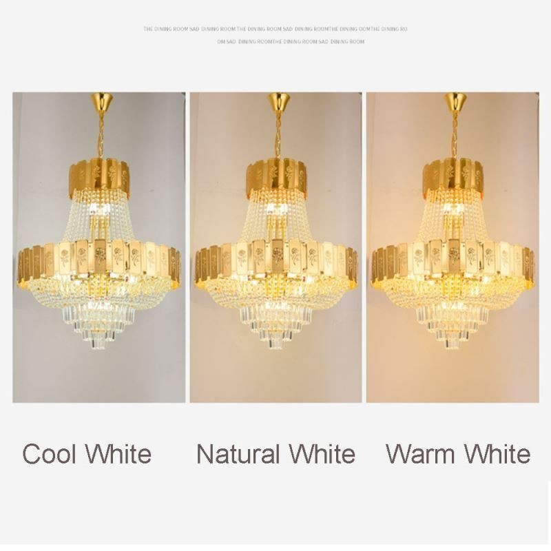 Gold Kristall Pendelleuchte Elegante Dekorative Deckenleuchte
