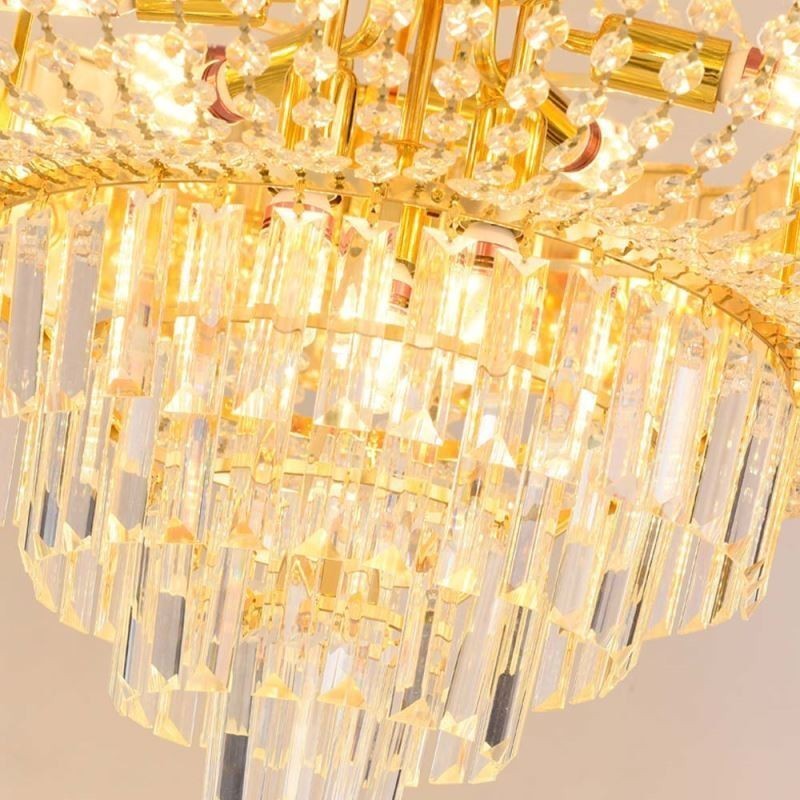 Gold Kristall Pendelleuchte Elegante Dekorative Deckenleuchte
