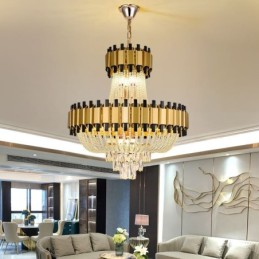 Kristall Pendelleuchte Gold Luxus Dekorative Deckenleuchte