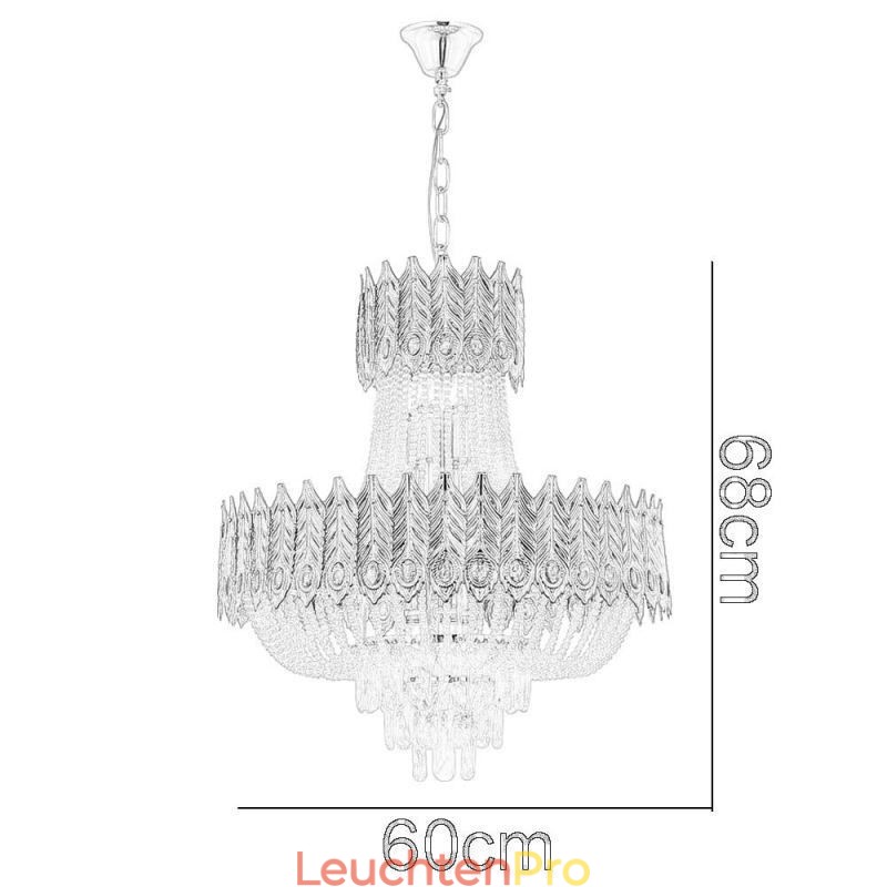 Kristall Pendelleuchte Luxus Dekorative Deckenleuchte 60cm