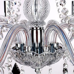 Rustikaler Lodge-Kristall-Kronleuchter aus Glas
