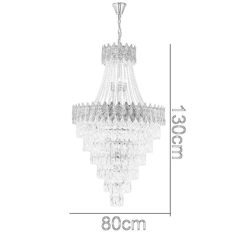 Kristall Pendelleuchte Anspruchsvolle Luxus Dekorative Hängeleuchte 80cm