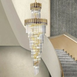 Gold Kristall Pendelleuchte Galvanisiert Gold Phoenix Schwanz Lampenschirm Deckenleuchte